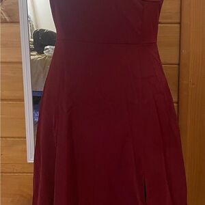 Elegant Burgundy Women's Dress